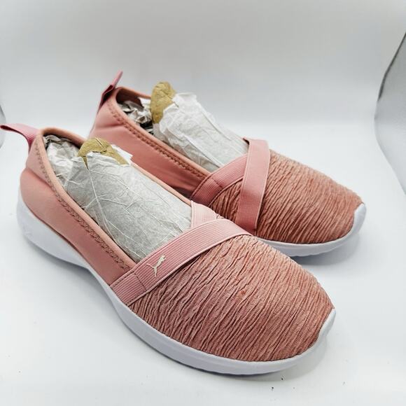 Size 7 - Puma Adelina Future Pink White Women’s Ballet Shoe Softfoam Slip-on - Picture 3 of 6